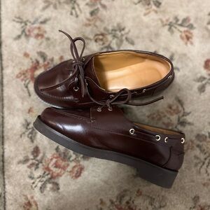 Sezane Women's Dark Brown Leather Lace-Up Loafers